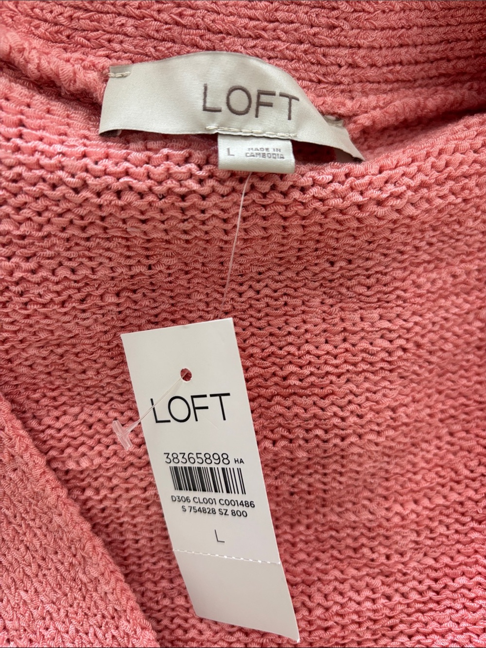LOFT Dusty Rose Button-Front V-Neck Cardigan - Picture 4 of 5
